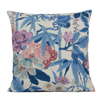 Thumbnail for Sanderson - Bamboo & Bird - China Blue / Lotus Pink - Japanese Inspired Floral Cushion Cover - Handmade Throw Pillow - Designer Home Décor