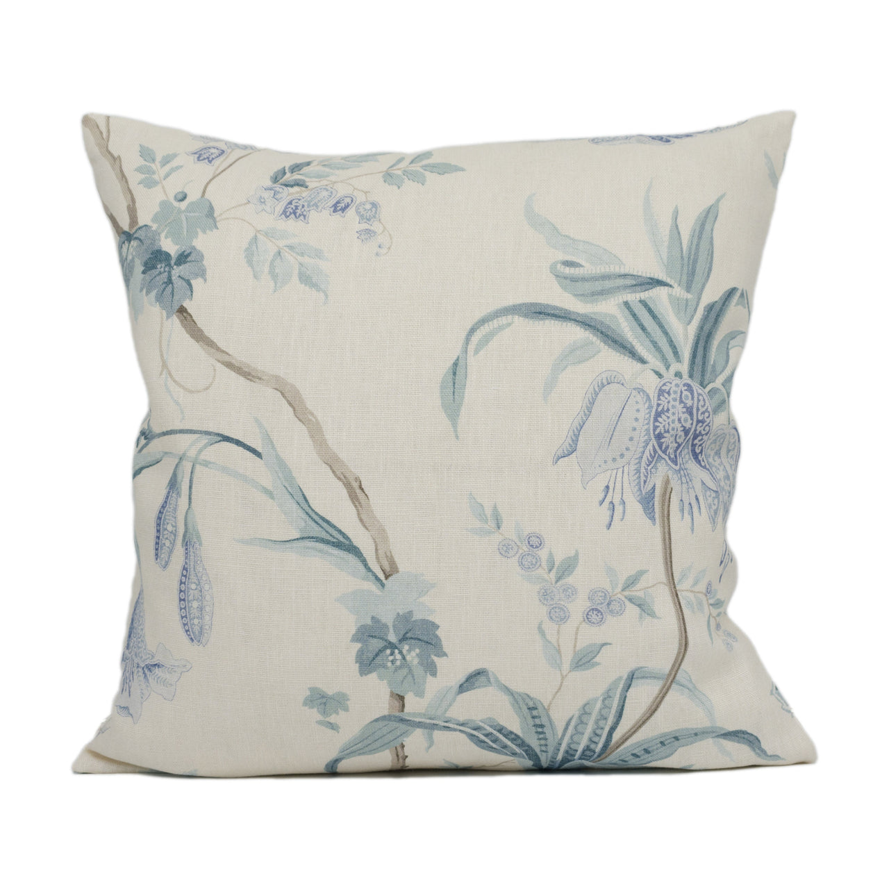 Colefax and Fowler - Datura - Blue - Subtle Demure Classic Floral Cushion Cover - Handmade Throw Pillow - Designer Home Décor