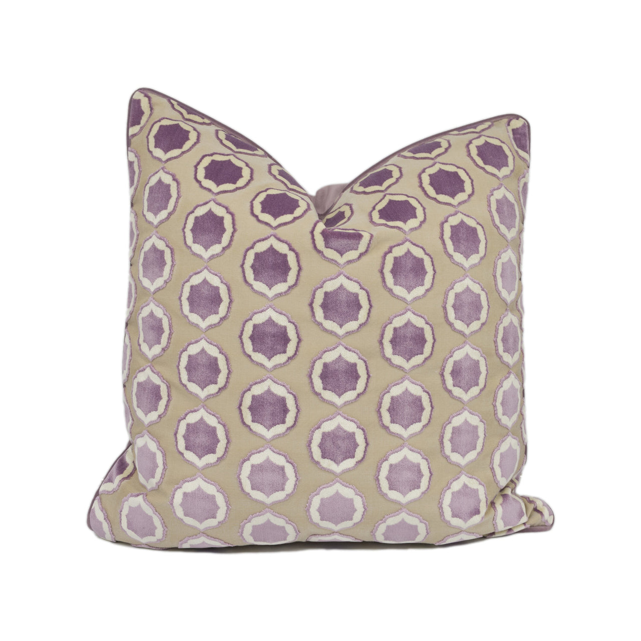 Manuel Canovas - Tiana - Glycine / Blanc - Glamorous Designer Cut Velvet Cushion Cover - Handmade Throw Pillow - Designer Home Décor