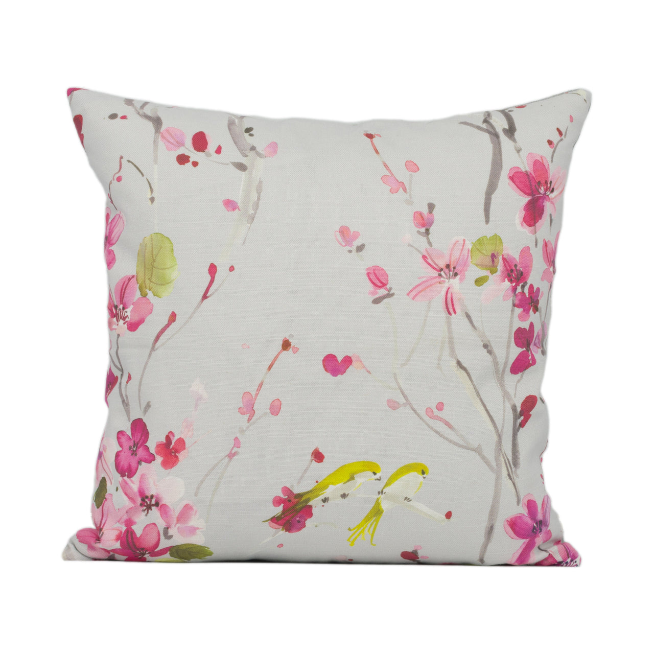 Voyage - Armathwaite - Blossom / Silver - Stunning Floral Cushion Cover Throw Pillow Designer Home Décor