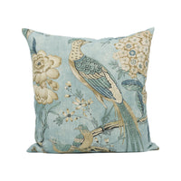 Thumbnail for Anna French x Thibaut - Villeneuve - Aqua - Antique Avant Garde Bird Designer Cushion Cover - Luxury Throw Pillow - Handmade Home Decor