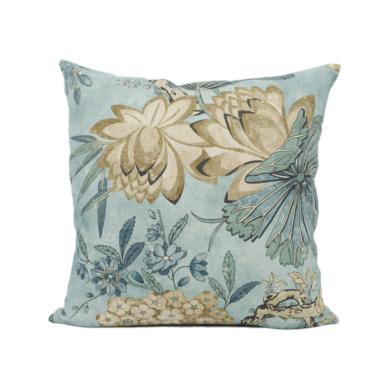 Anna French x Thibaut - Villeneuve - Aqua - Antique Avant Garde Bird Designer Cushion Cover - Luxury Throw Pillow - Handmade Home Decor