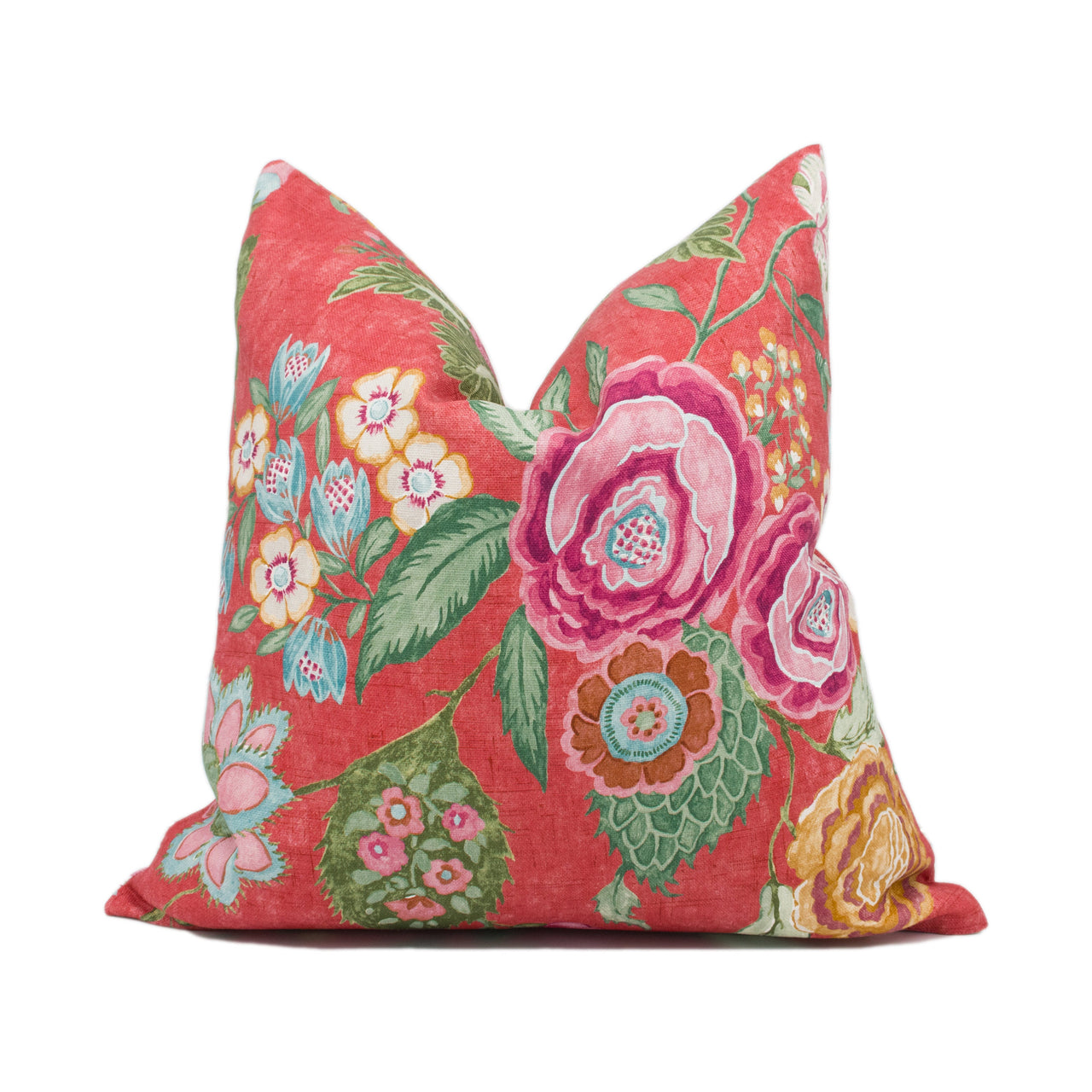 Colefax and Fowler - Emmeline - Red - Lively Classic Floral Cushion Cover - Handmade Throw Pillow - Designer Home Décor