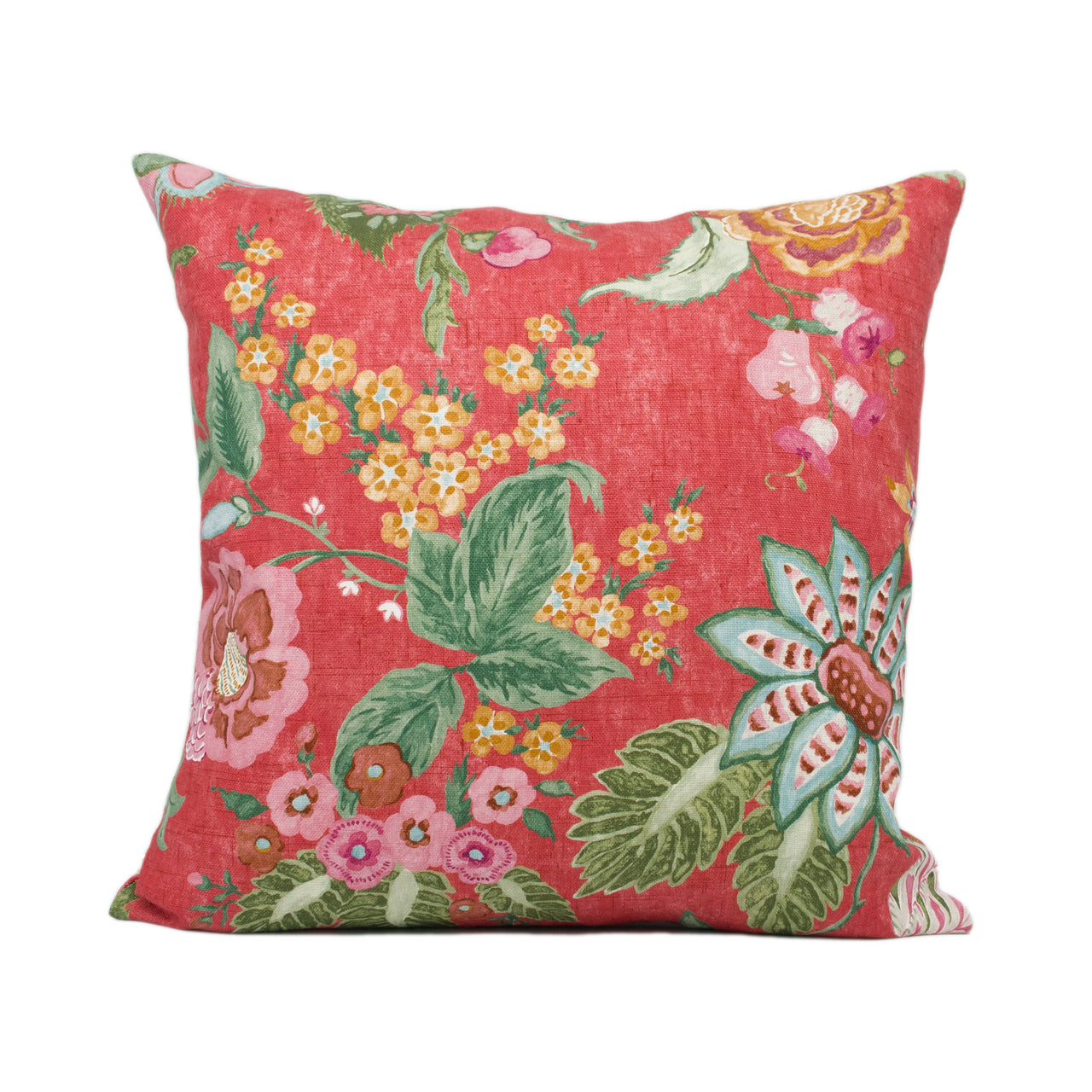 Colefax and Fowler - Emmeline - Red - Lively Classic Floral Cushion Cover - Handmade Throw Pillow - Designer Home Décor