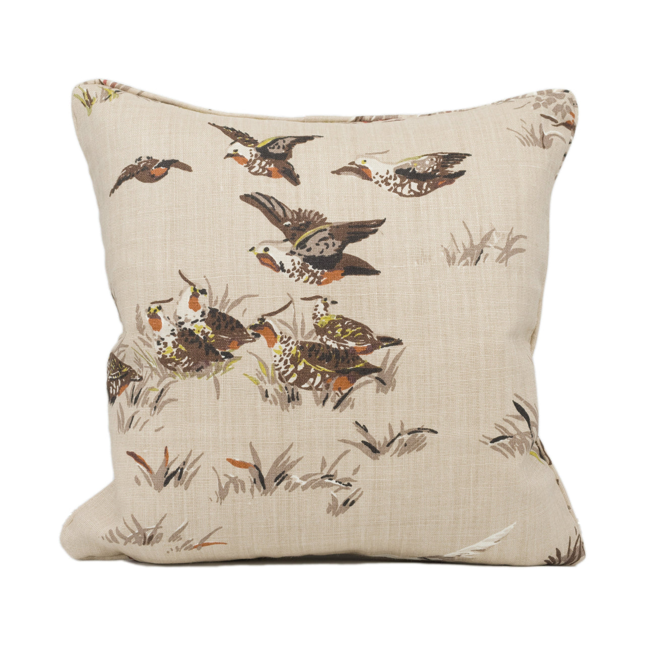 Schumacher - Pointers - Tan - Classic Hunting Dog Scene Piped Cushion Cover - Handmade Throw Pillow - Designer Home Décor