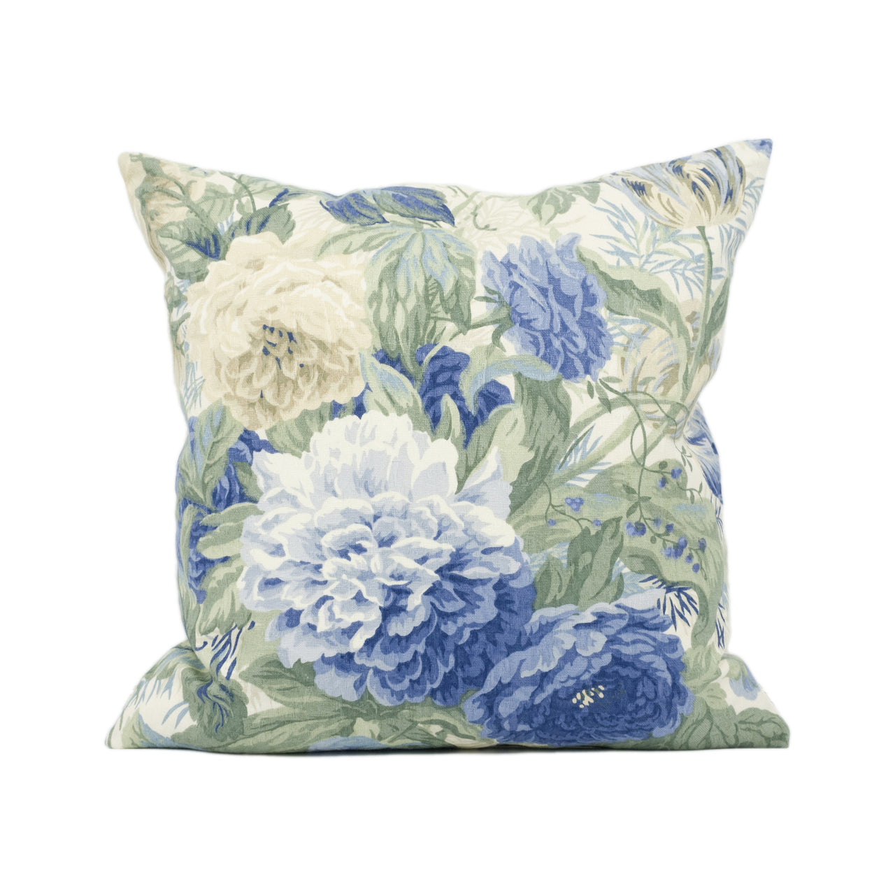 Sanderson - Devonshire Place - Blue / Cream / Green - Pretty Classic Floral Cushion Cover - Handmade Throw Pillow - Designer Home Décor