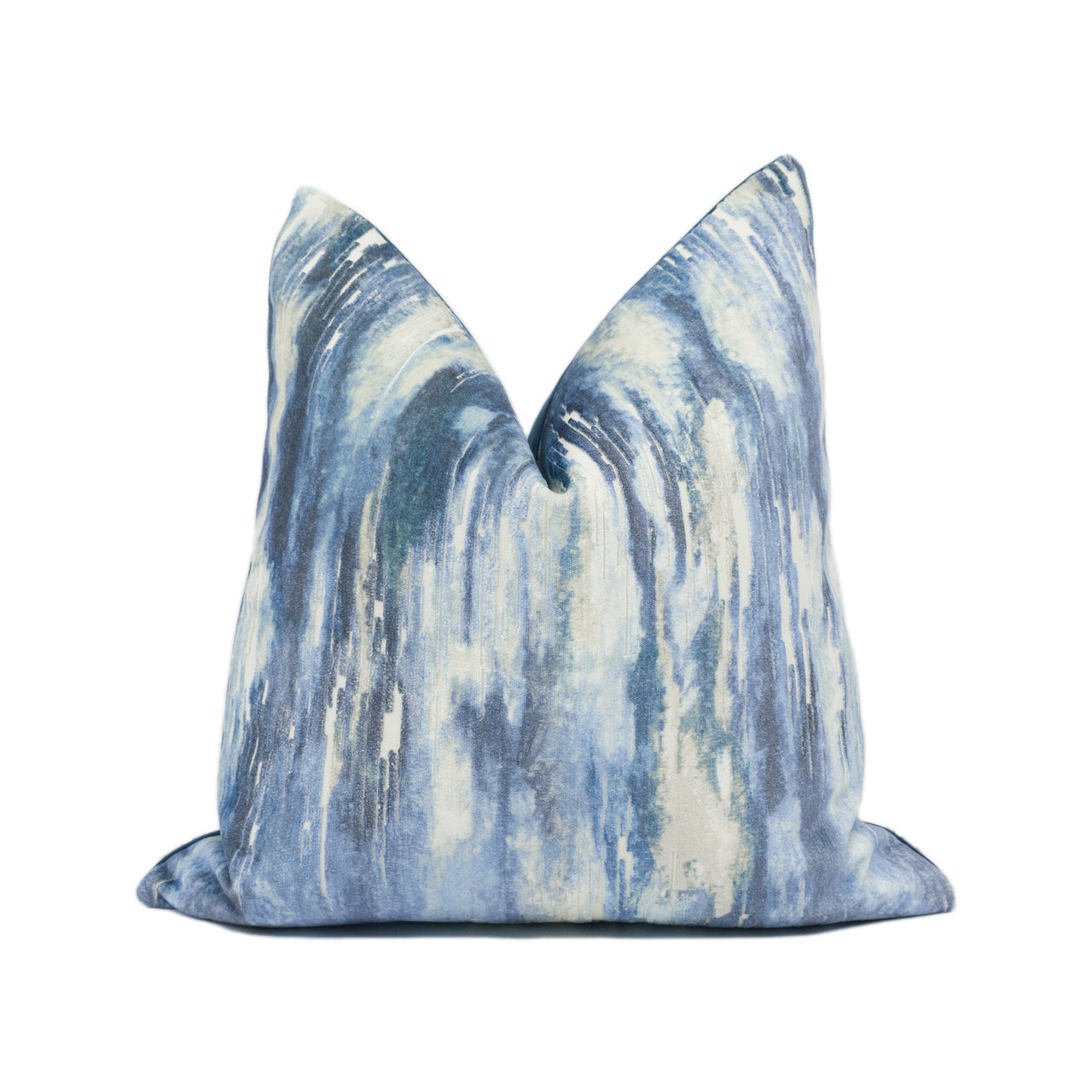 Clarke & Clarke - Umbra - Denim - Sumptuous Designer Abstract Velvet Cushion Cover - Handmade Throw Pillow - Designer Home Décor