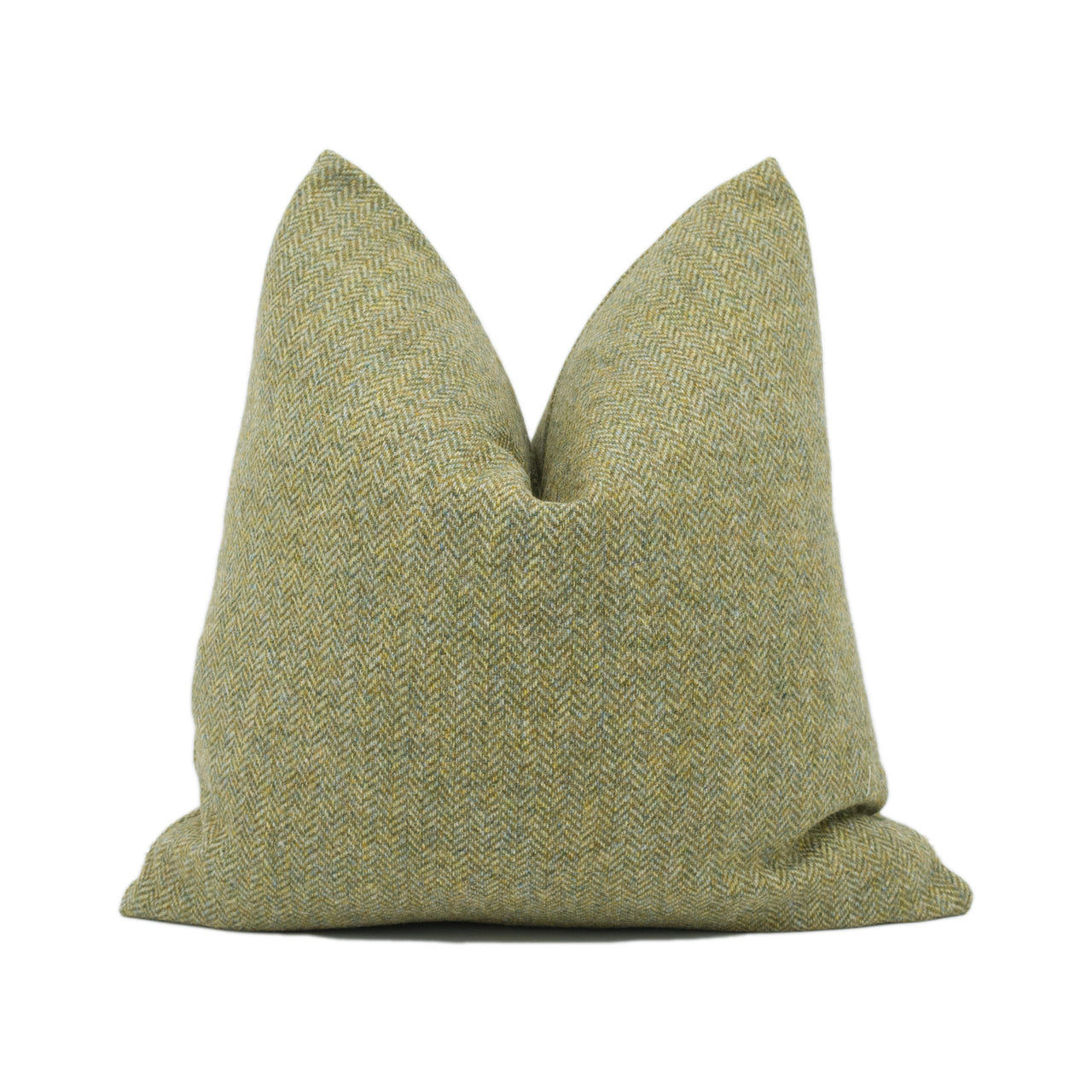 Abraham Moon - Herringbone - Olive - 100% Wool Humane Sustainable Eco Friendly Designer Cushion Cover - Luxury Throw Pillow - Handmade Home