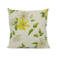 Thumbnail for Sanderson - Wisley - Primrose/Cream - Watercolour Style Trailing Floral Clematis Cushion Cover - Handmade Throw Pillow - Designer Home Décor