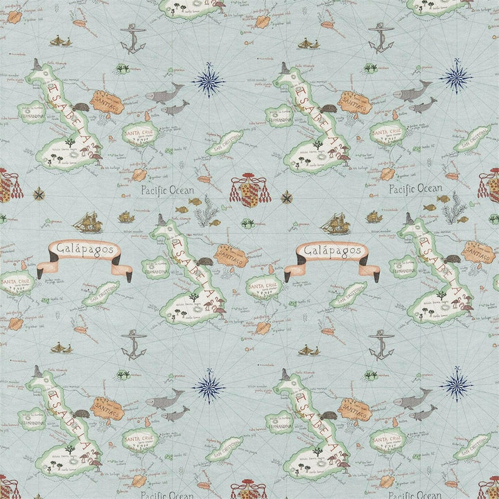Sanderson - galapagos - ocean blue - curtains made to measure drapes designer home decor.