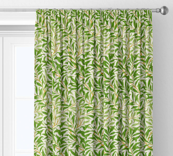 William morris willow bough leaf green curtains made to measure drapes designer home decor.