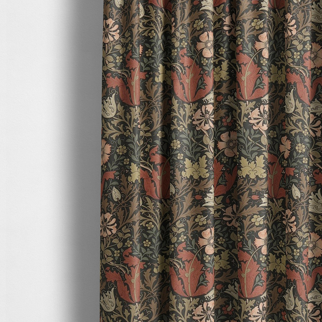 William morris compton terracotta multi curtains made to measure drapes designer home decor.