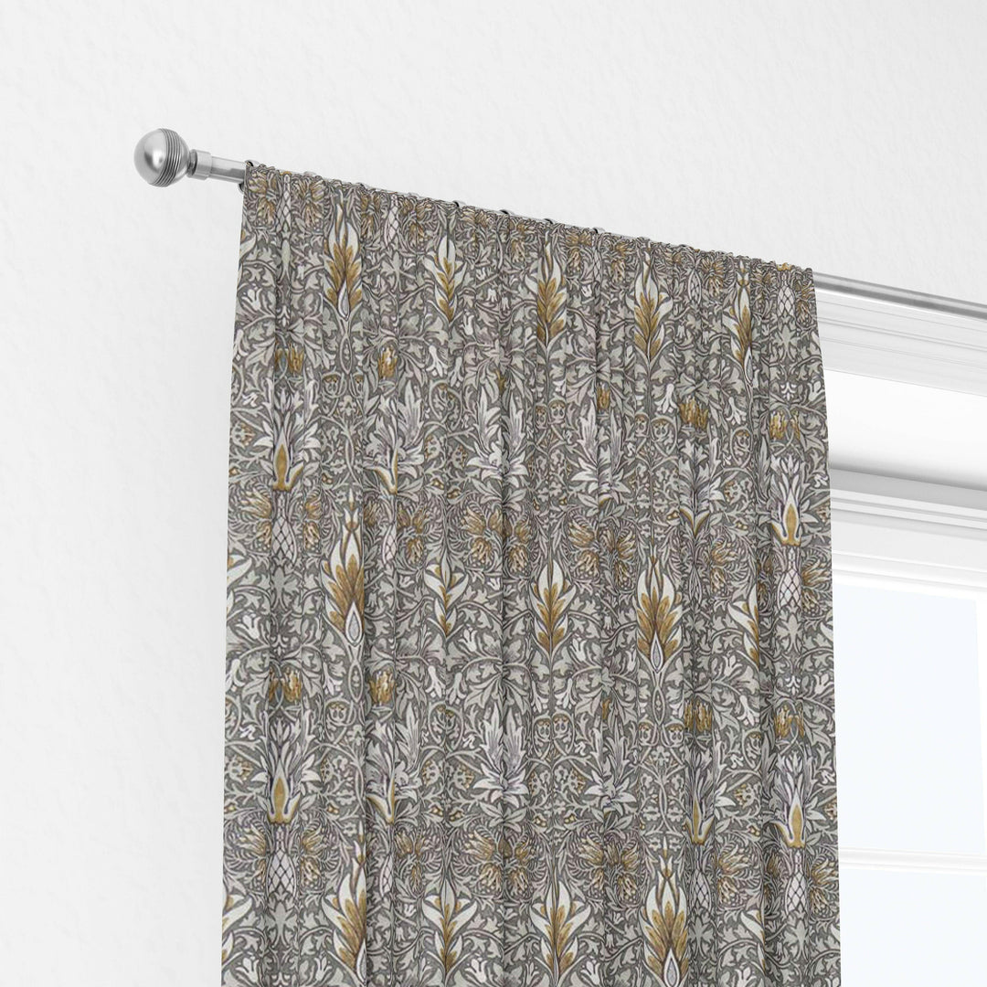 William Morris Snakeshead Pewter / Gold Curtains Made to Measure Drapes Designer Home Decor.