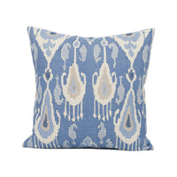 Thumbnail for GP & J Baker - Ikat Bokhara - Blue - Eastern Silk Road Linen Ikat Designer Cushion Cover - Luxury Throw Pillow - Handmade Home Décor