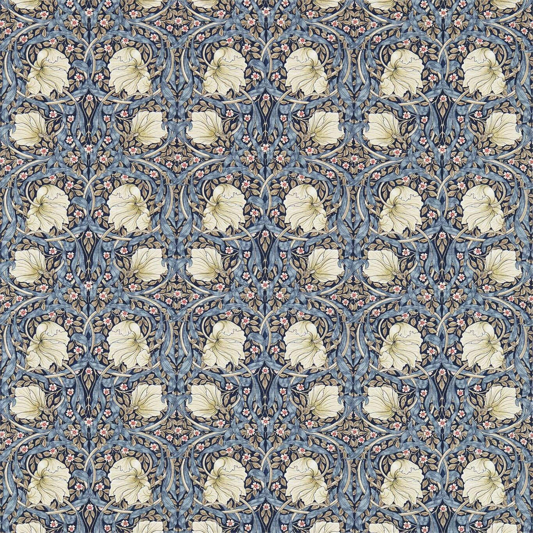 William Morris Pimpernel Indigo Hemp Curtains Made to Measure Drapes Designer Home Decor.