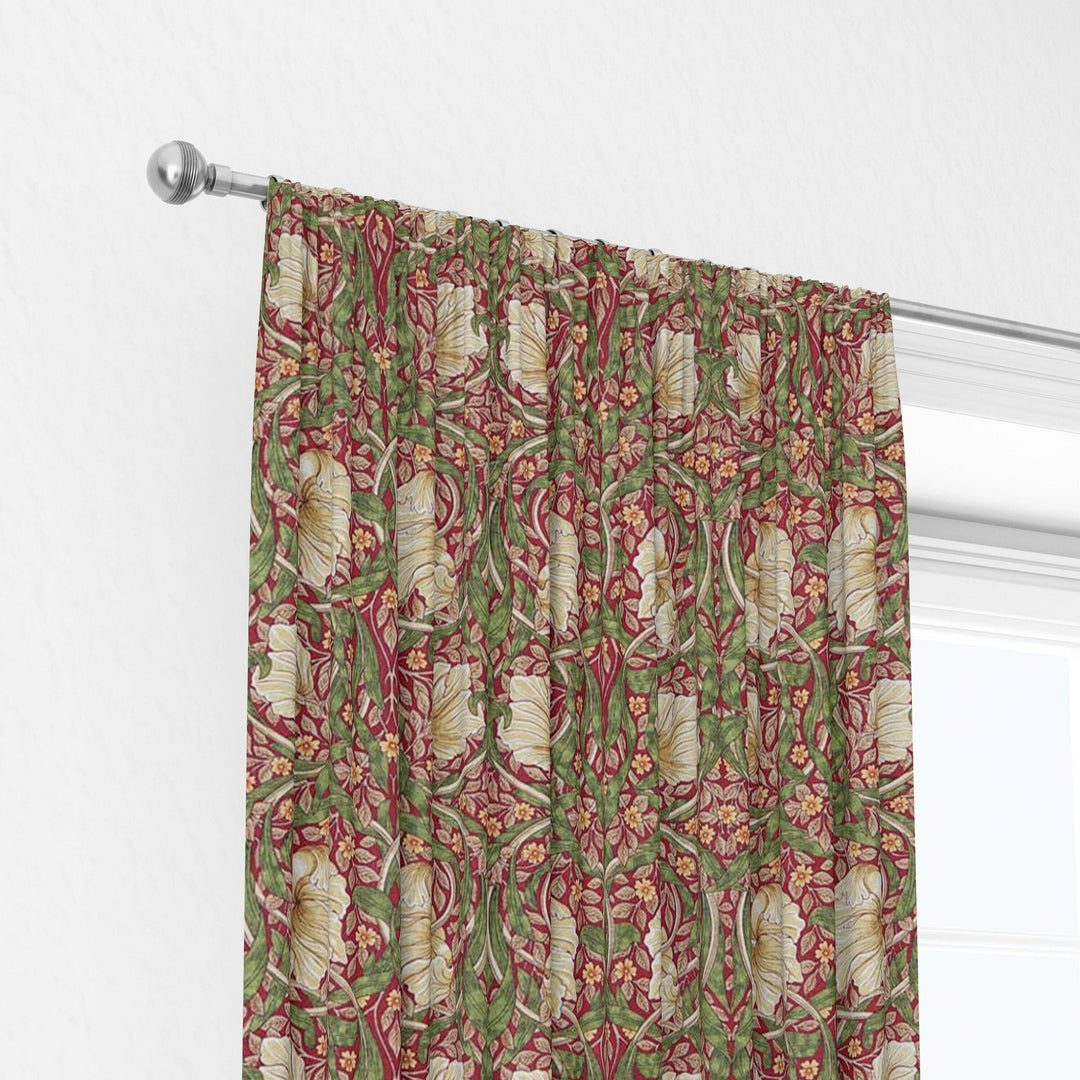 William Morris Pimpernel Red Thyme Curtains Made to Measure Drapes Designer Home Decor.