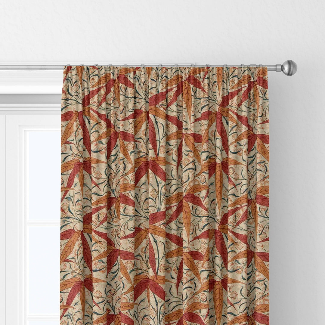 William Morris Bamboo Russet Siena Curtains Made to Measure Drapes Designer Home Decor.