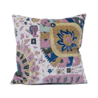 Thumbnail for Stunning Eastern Asian Inspired Purple Velvet Cushion Cover - Handmade Throw Pillow - Designer Home Décor