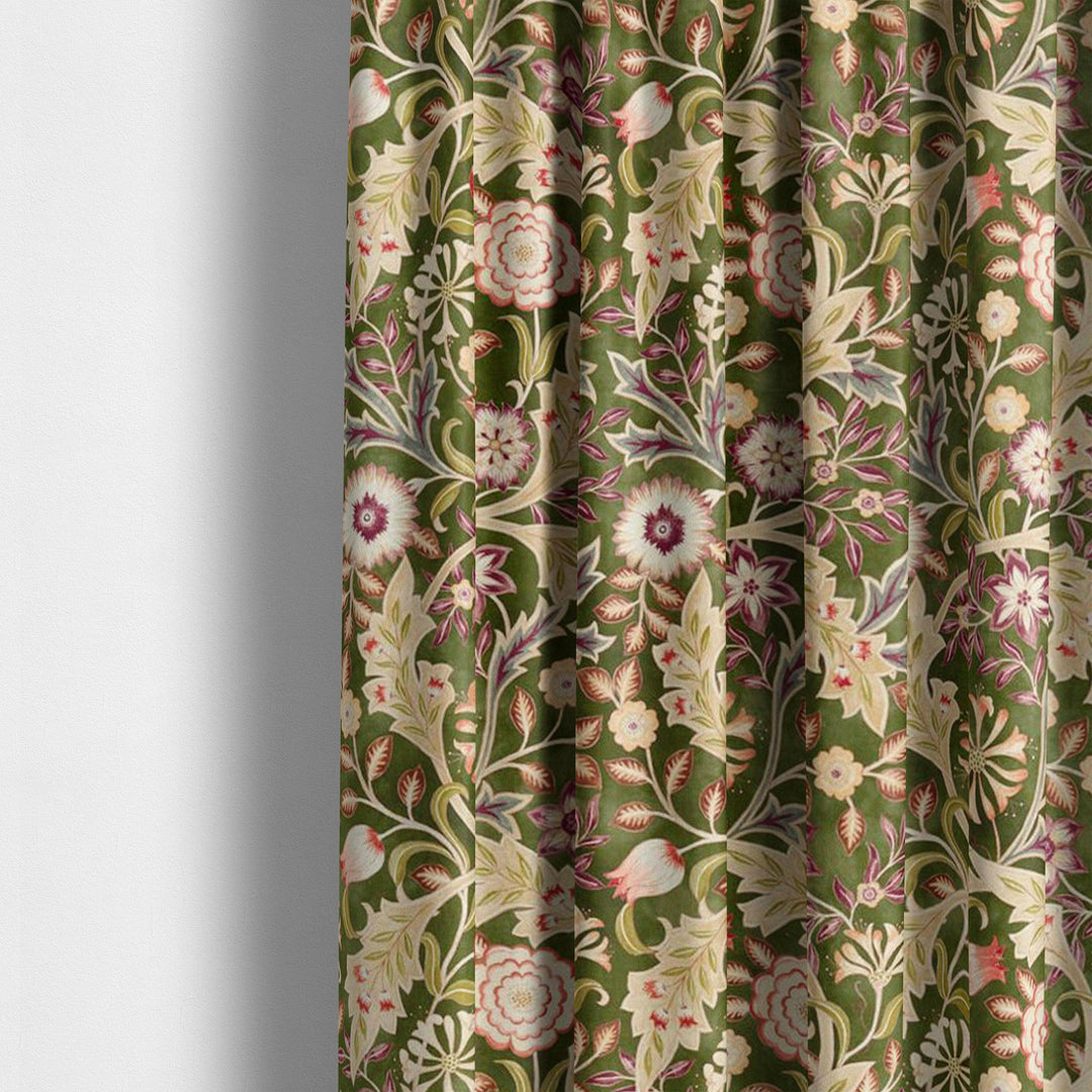 William Morris Wilhelmina Moss Curtains Made to Measure Drapes Designer Home Decor.