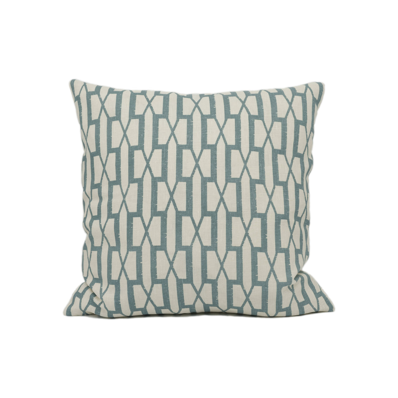 Schumacher - Belvedere - Peacock Blue - Sophisticated Modern Trellis Geometric Cushion Cover - Handmade Throw Pillow - Designer Home Décor