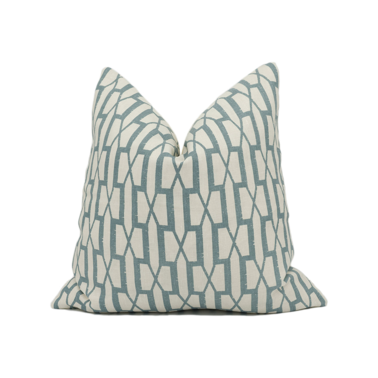 Schumacher - Belvedere - Peacock Blue - Sophisticated Modern Trellis Geometric Cushion Cover - Handmade Throw Pillow - Designer Home Décor