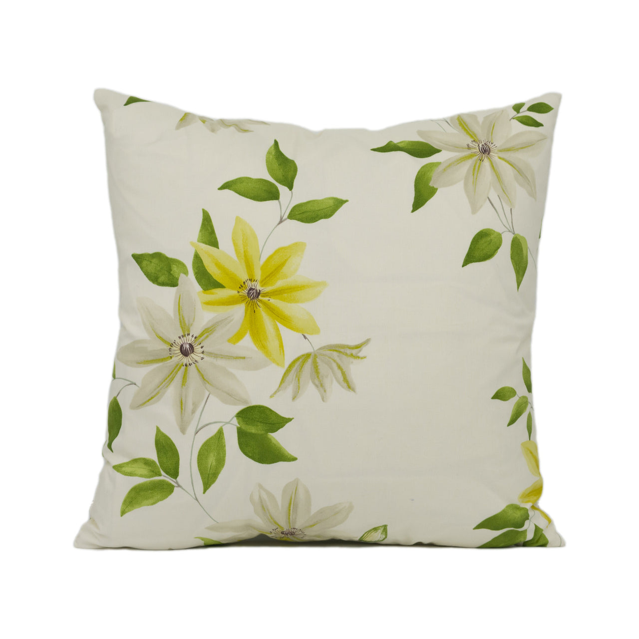 Sanderson - Wisley - Primrose/Cream - Watercolour Style Trailing Floral Clematis Cushion Cover - Handmade Throw Pillow - Designer Home Décor