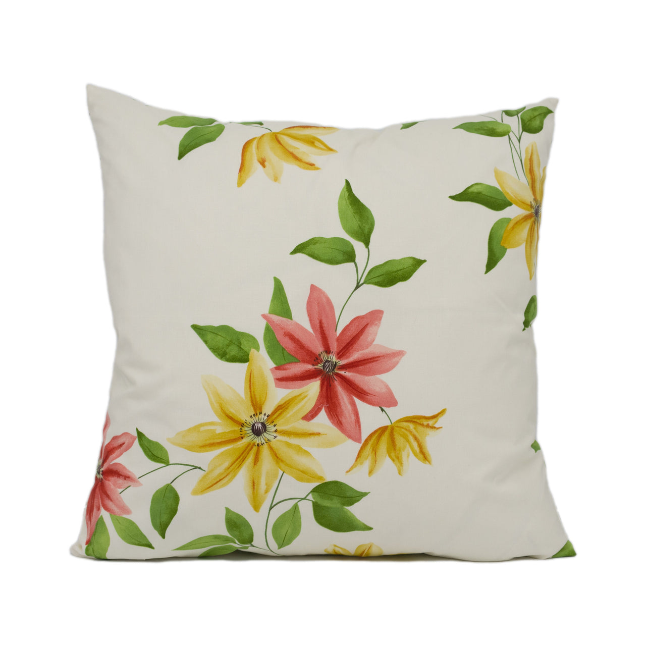 Sanderson - Wisley - Strawberry / Cream - Watercolour Trailing Floral Clematis Cushion Cover - Handmade Throw Pillow - Designer Home Décor