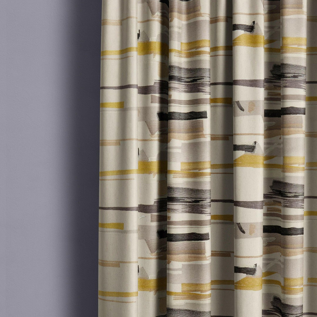 Harlequin - zeal - charcoal/neutral/mustard/onyx - curtains made to measure drapes designer home decor.