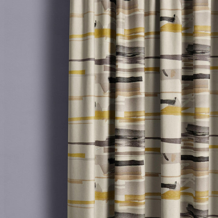 Harlequin - zeal - charcoal/neutral/mustard/onyx - curtains made to measure drapes designer home decor.