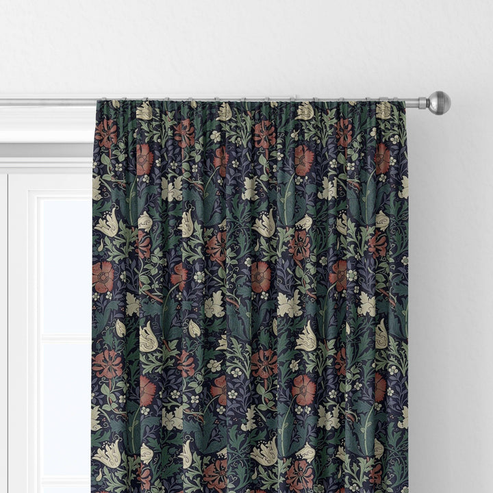 William morris compton indigo green curtains made to measure drapes designer home decor.