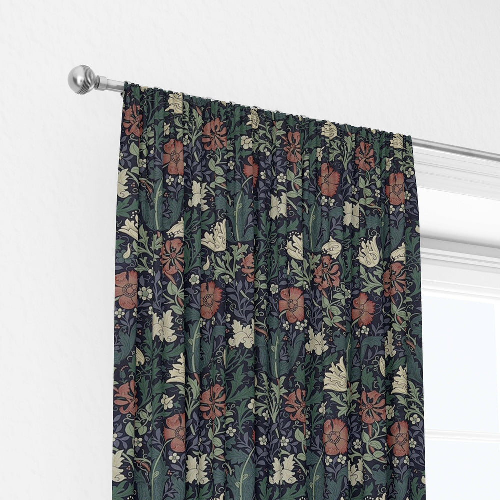 William morris compton indigo green curtains made to measure drapes designer home decor.