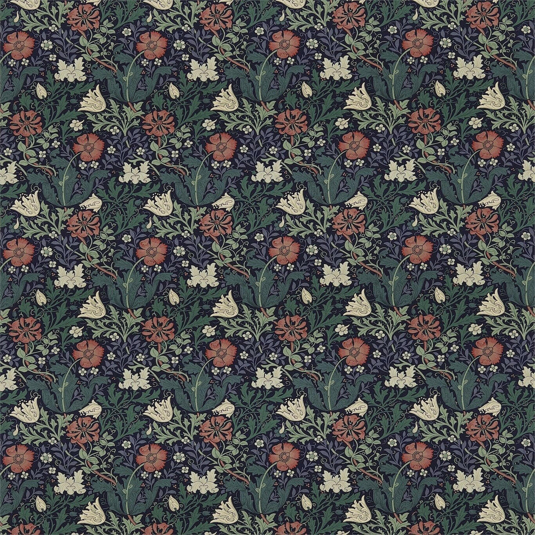 William morris compton indigo green curtains made to measure drapes designer home decor.