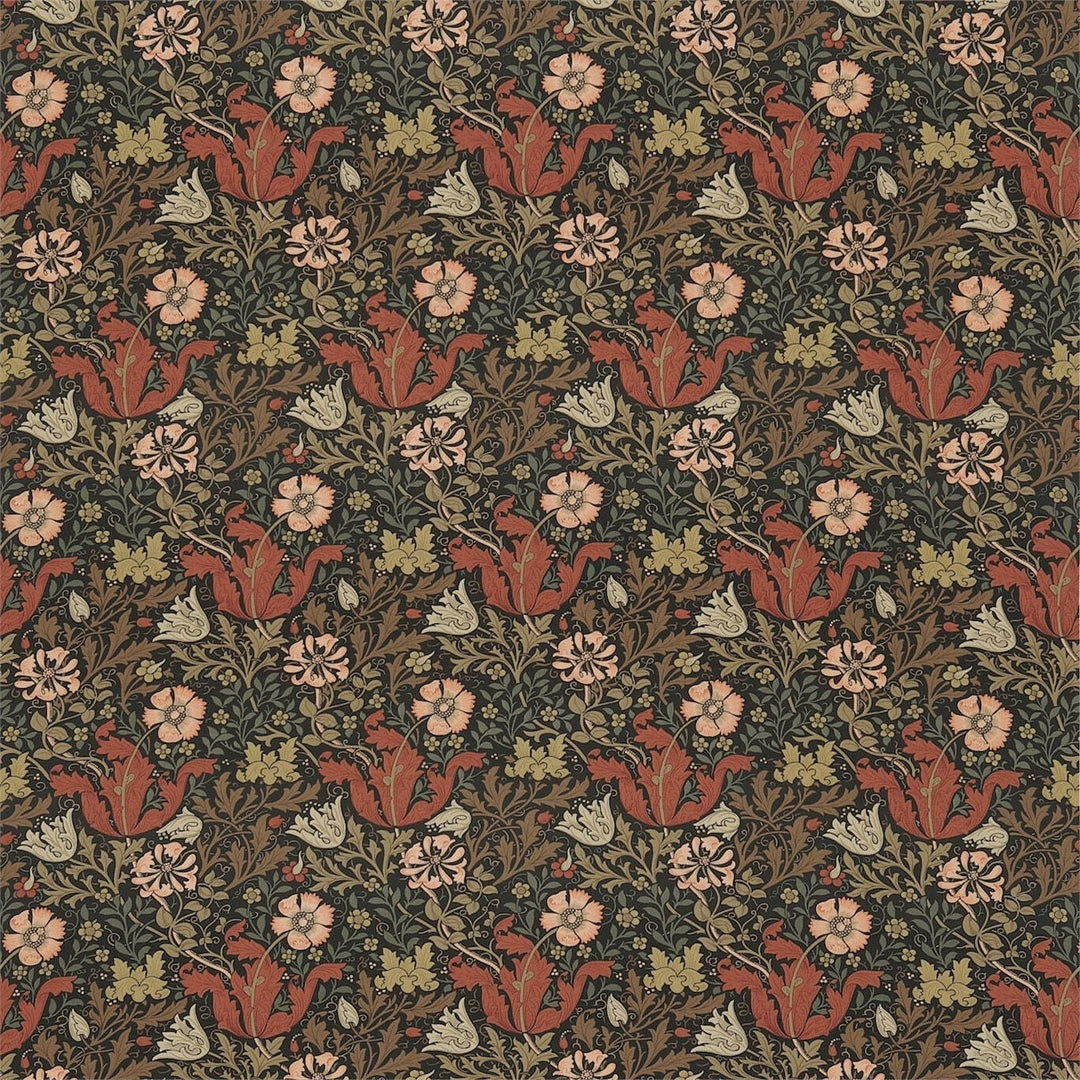 William morris compton terracotta multi curtains made to measure drapes designer home decor.