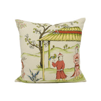 Thumbnail for Thibaut - Ting Yuan - Cream - Captivating Chinoiserie Scene Cushion Cover - Handmade Throw Pillow - Designer Home Décor