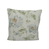 Thumbnail for Colefax and Fowler - Meriden - Blue / Green - Classic Floral Poppy Bloom Cushion Cover - Handmade Throw Pillow - Designer Home Décor