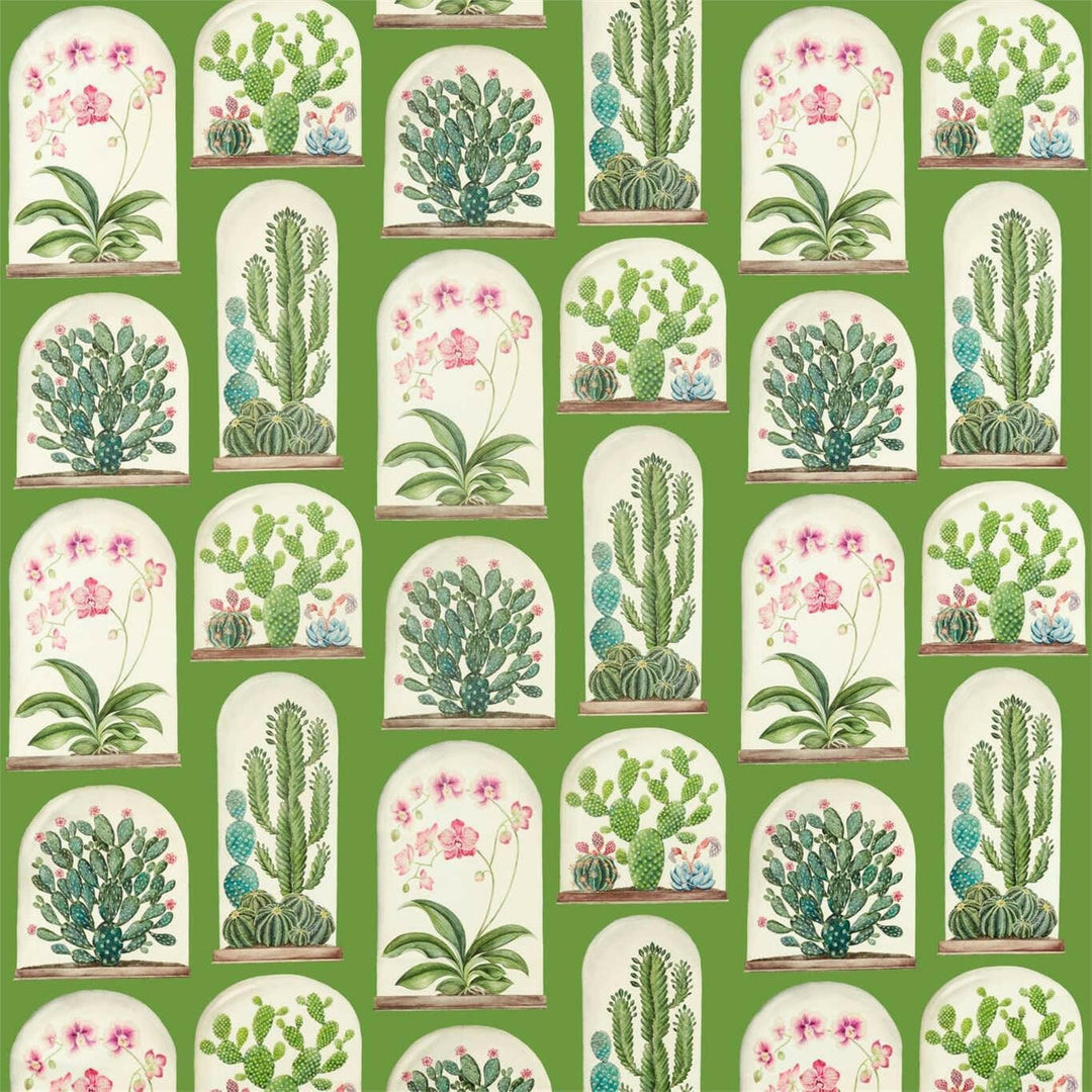 Sanderson - Terrariums - Botanical Green - Curtains Made to Measure Drapes Designer Home Décor.