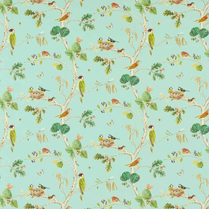 Sanderson - Woodland Chorus - Sky Blue / Multi - Curtains Made to Measure Drapes Designer Home Décor.