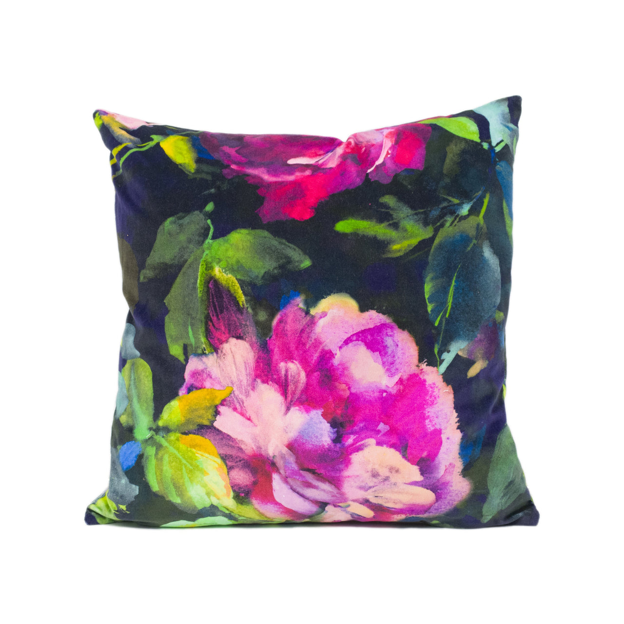 Designers Guild - Gertrude Rose - Fuchsia - Large Scale Painterly Floral Velvet Cushion Cover - Handmade Throw Pillow - Designer Home Décor