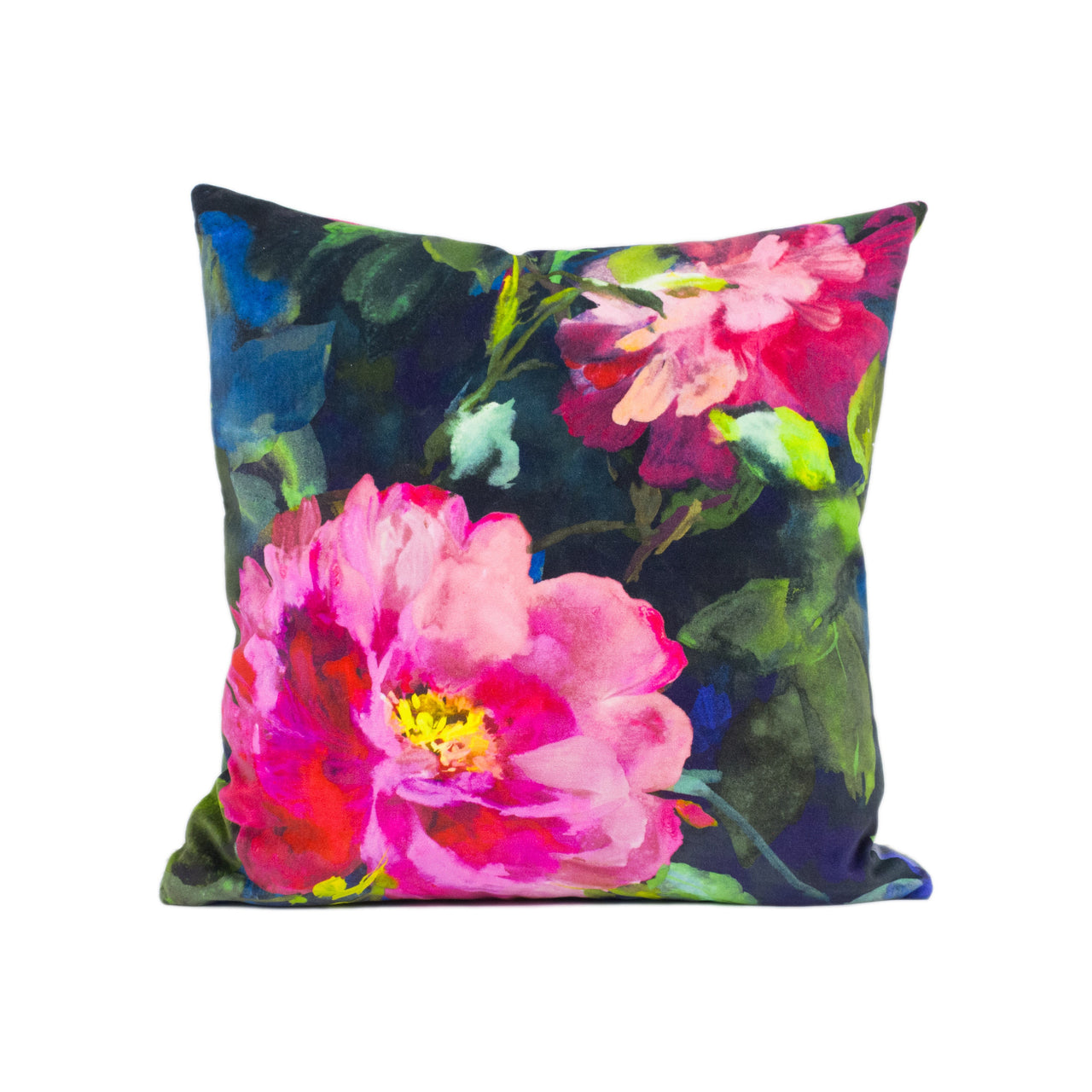 Designers Guild - Gertrude Rose - Fuchsia - Large Scale Painterly Floral Velvet Cushion Cover - Handmade Throw Pillow - Designer Home Décor