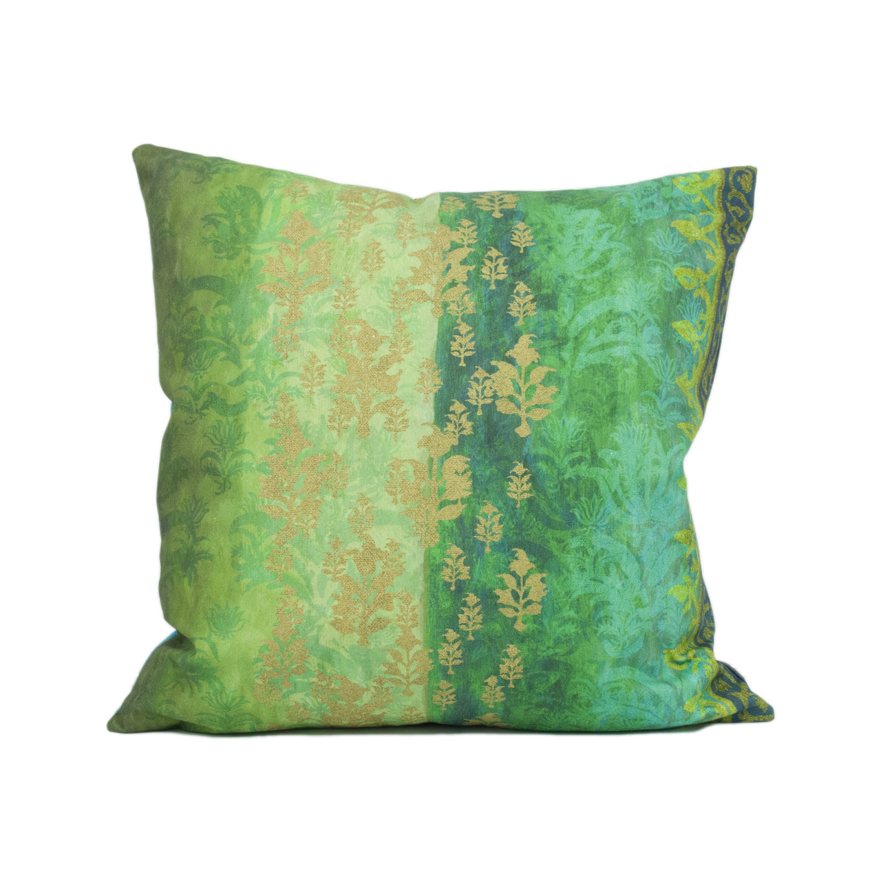 Designers Guild - Kasavu - Emerald - Indian Sari Inspired Striped Cushion Cover - Handmade Throw Pillow - Designer Home Décor