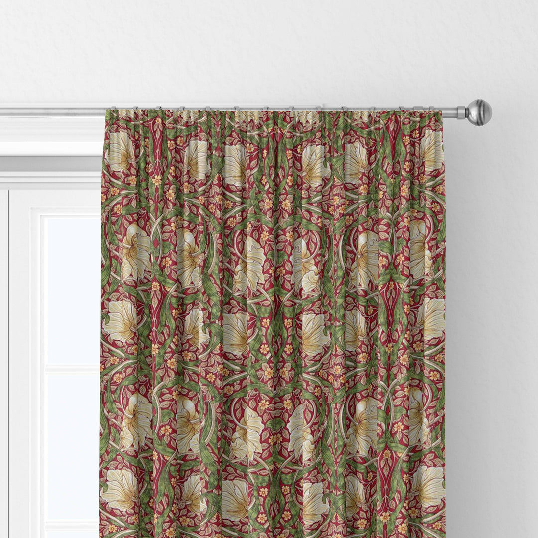 William Morris Pimpernel Red Thyme Curtains Made to Measure Drapes Designer Home Decor.