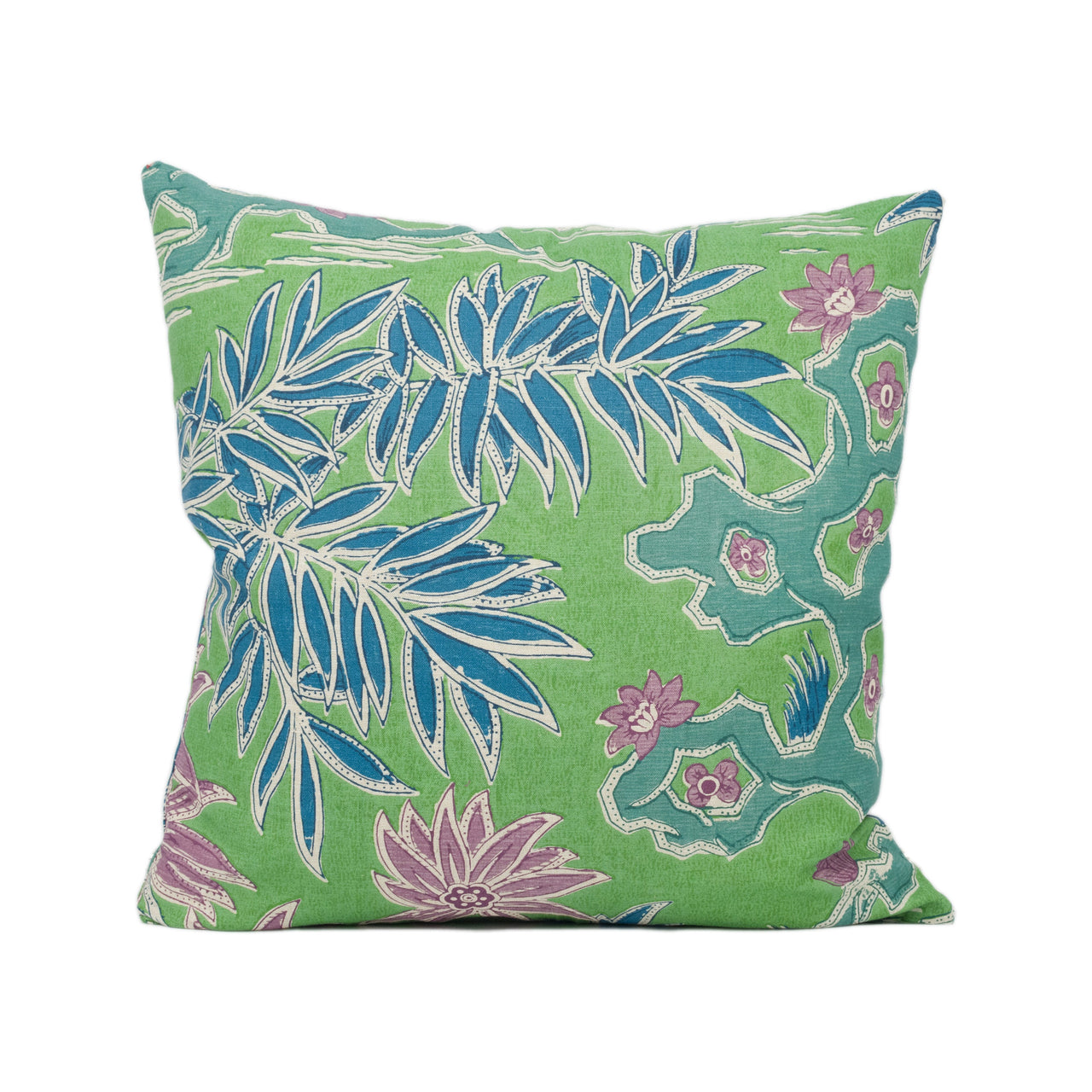 Jim Thompson - Malay - Parrot Green - Colourful Bright Exotic Garden Floral Cushion Cover - Handmade Throw Pillow - Designer Home Décor