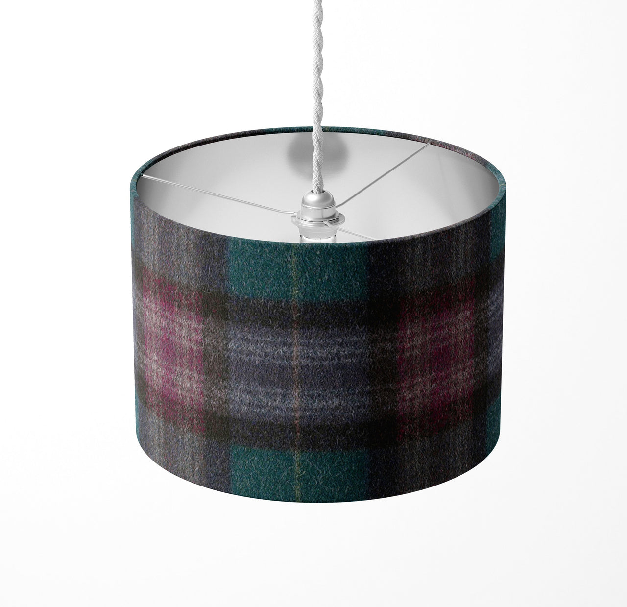 Abraham Moon - Threshfield - Jade - Lampshade Stunning Handmade, Drum Plaid Lamp Shade, Home Decor