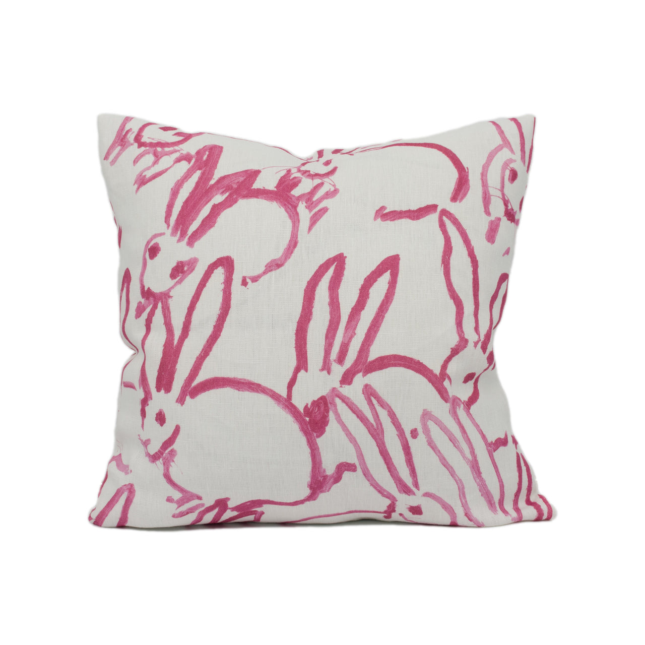 Lee Jofa Groundworks - Hutch - Pink - Painted Rabbit Motif Cushion Cover - Handmade Throw Pillow - Designer Home Décor