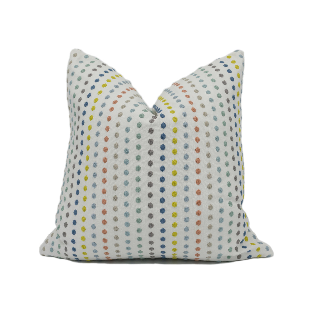 Villa Nova - Dotty - Sorbet - Fun Bright Colourful Embroidered Polka Dot Cushion Cover - Handmade Throw Pillow - Designer Home Décor