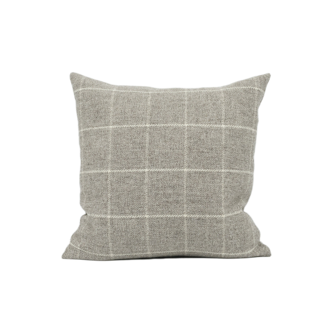 Art of the Loom - Siegfried Wool Check - Zinc - 100% Pure Wool Check Cushion Cover - Handmade Throw Pillow - Designer Home Décor