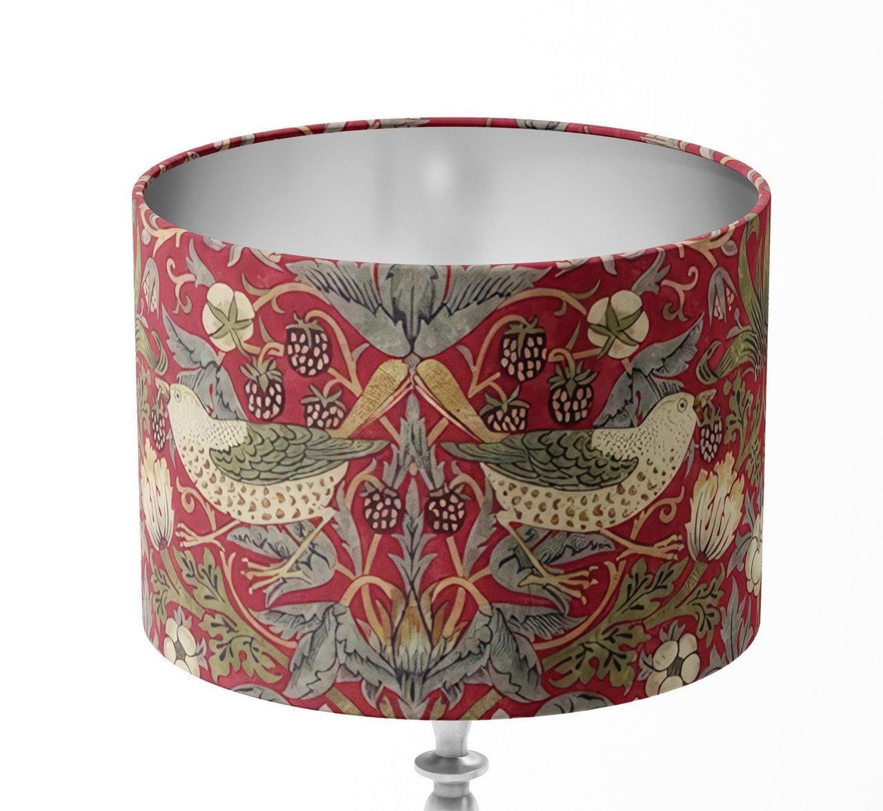 William Morris - Strawberry Thief - Crimson / Slate - Lampshade Stunning Handmade