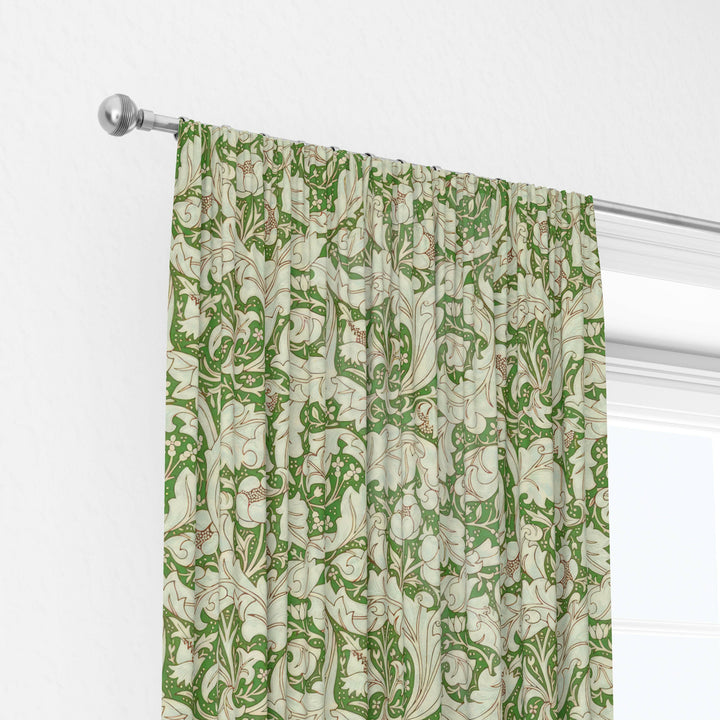 William Morris Bachelors Button Leaf Green Sky Curtains Made to Measure Drapes Designer Home Decor.