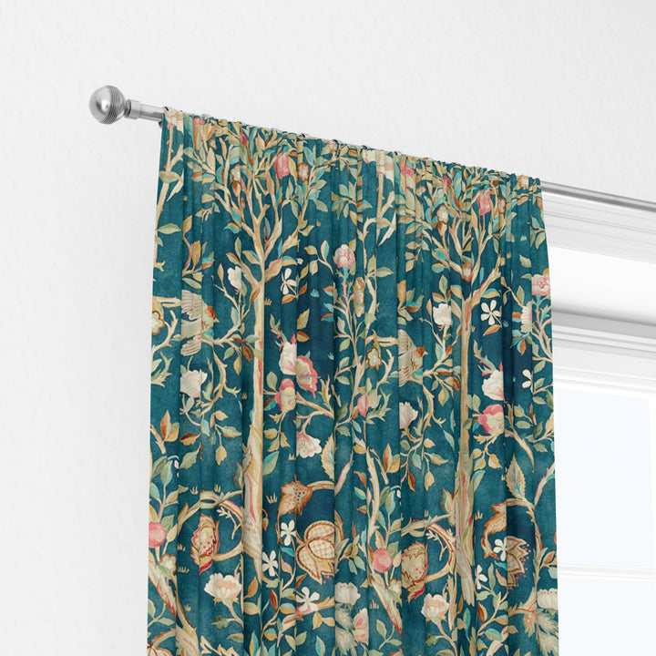 William Morris Melsetter Indigo Curtains Made to Measure Drapes Designer Home Decor.