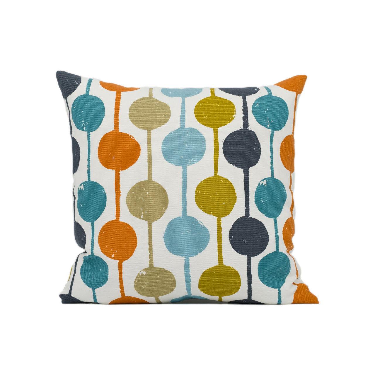 Scion - Taimi - Sulphur / Tangerine / Kingfisher - Cheerful Circles and Stripes Cushion Cover - Handmade Throw Pillow Designer Home Décor